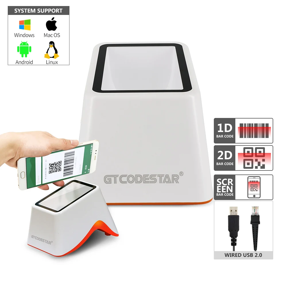 Mobile E Payment Box Qr Bar Code Scanner Reader Payment 2D Desktop Pda Android Price Label Corded Barcode Scanner GT-790
Mobile E Payment Box Qr Bar Code Scanner Reader Payment 2D Desktop Pda Android Price Label Corded Barcode Scanner GT-790