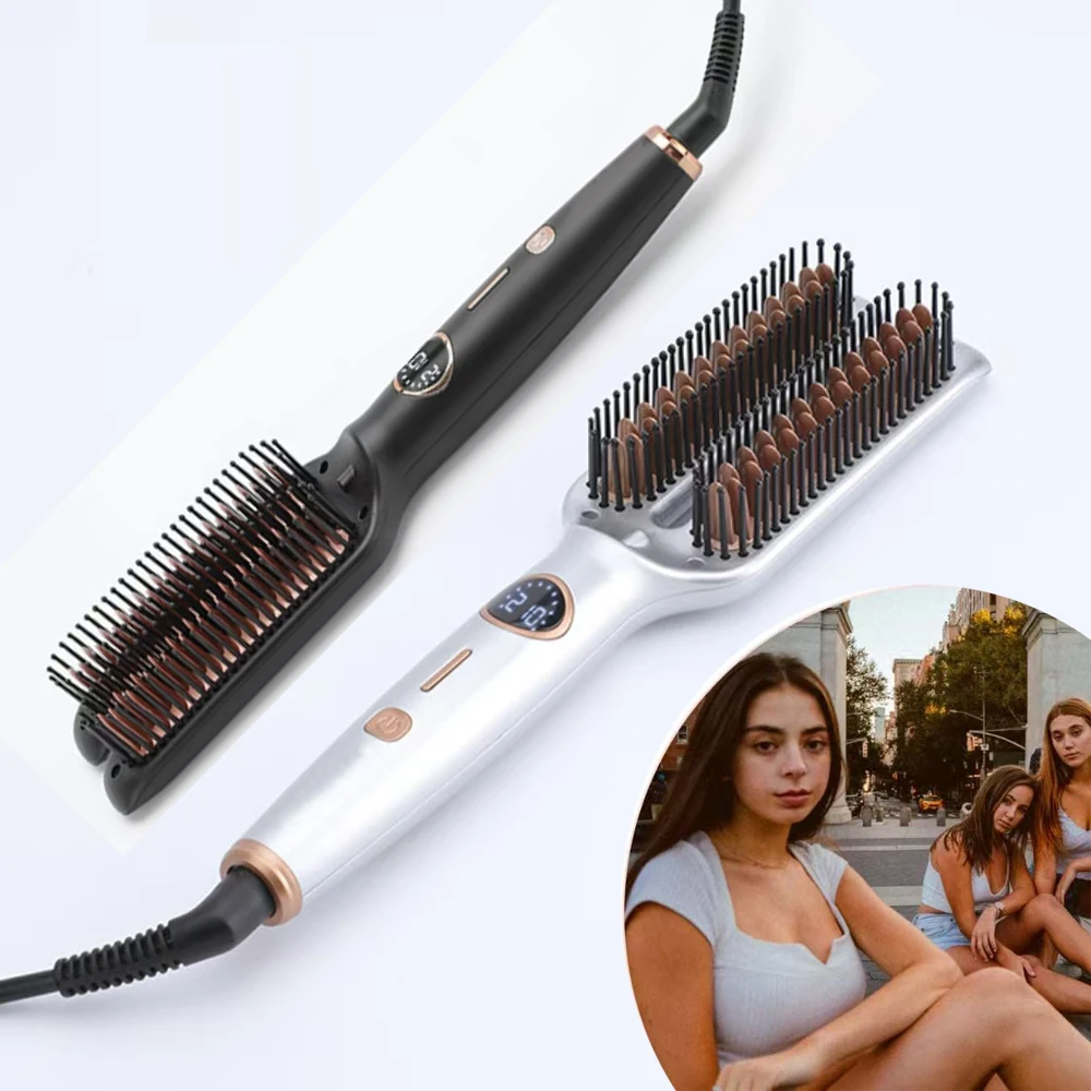 LED Display Anti-Scald Thermal Brush Curl Wand Electric Hot Heating Comb Heated Hair Straightener Iron Hair Styling Brush
LED Display Anti-Scald Thermal Brush Curl Wand Electric Hot Heating Comb Heated Hair Straightener Iron Hair Styling Brush