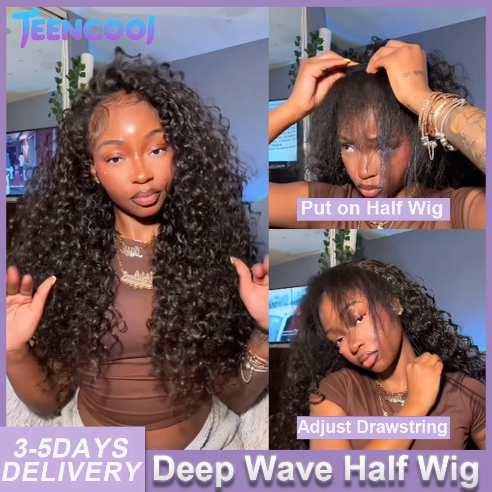 180% Density Deep Wave Curly Half Wig Human Hair 16 Inch Brazilian Glueless Wig Human Hair 3 IN 1 Half Wig Drawstring Half Wigs
180% Density Deep Wave Curly Half Wig Human Hair 16 Inch Brazilian Glueless Wig Human Hair 3 IN 1 Half Wig Drawstring Half Wigs