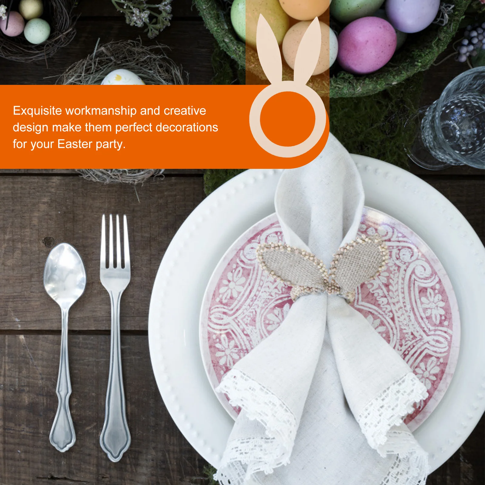 20Pcs Wooden Napkin Rings Elegant Bunny Design for Easter Party Table Decorations Creative Rabbit Tissue Buckles
20Pcs Wooden Napkin Rings Elegant Bunny Design for Easter Party Table Decorations Creative Rabbit Tissue Buckles