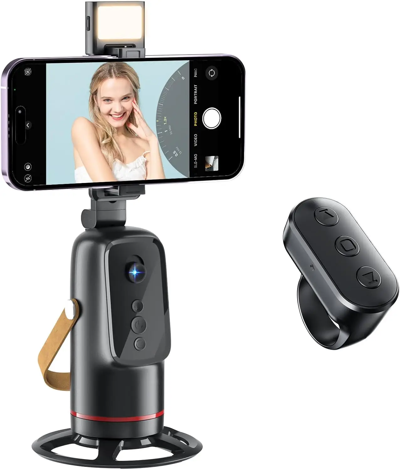 Auto Face Tracking Phone Holder with Remote and Light, 360° Rotation Tripod Stand for Call Phone, GoPro, Compact Camera
Auto Face Tracking Phone Holder with Remote and Light, 360° Rotation Tripod Stand for Call Phone, GoPro, Compact Camera