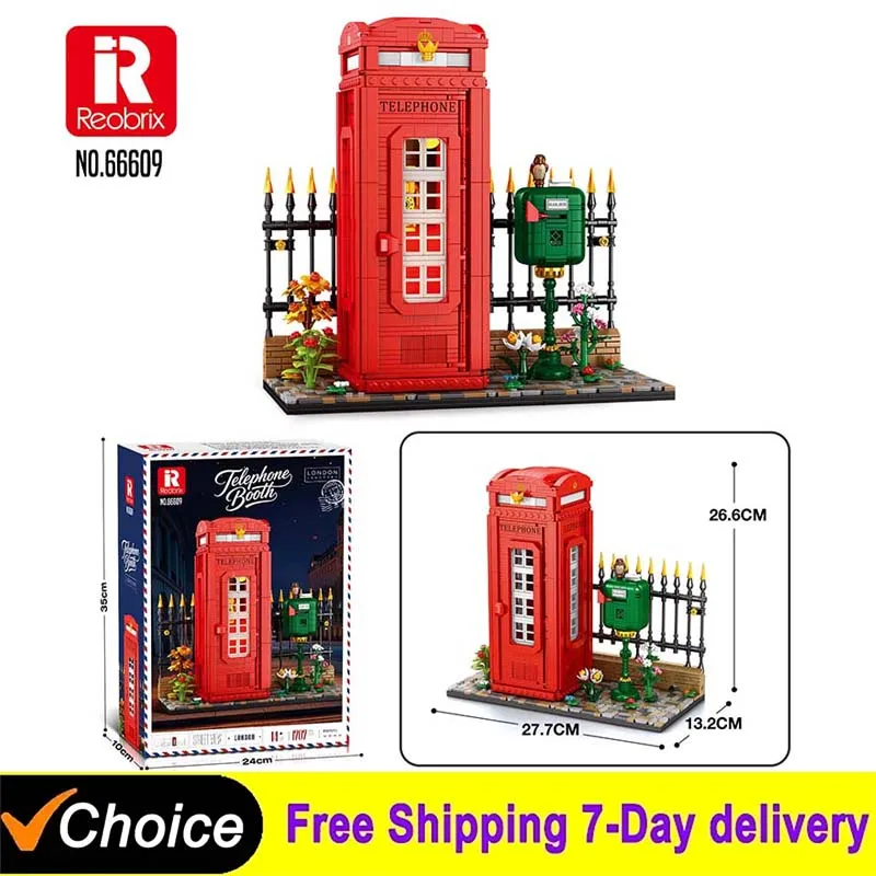 Creative British Red Telephone Booth Building Blocks Street View Set With Light Sensor Mailbox Fence Desktop Ornament Model Toys
Creative British Red Telephone Booth Building Blocks Street View Set With Light Sensor Mailbox Fence Desktop Ornament Model Toys