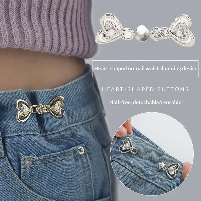 Adjustable Heart Waist Clip Buckle For Skirt Pants Jeans Tighten Waist No Sewing Clothing Accessories
Adjustable Heart Waist Clip Buckle For Skirt Pants Jeans Tighten Waist No Sewing Clothing Accessories
