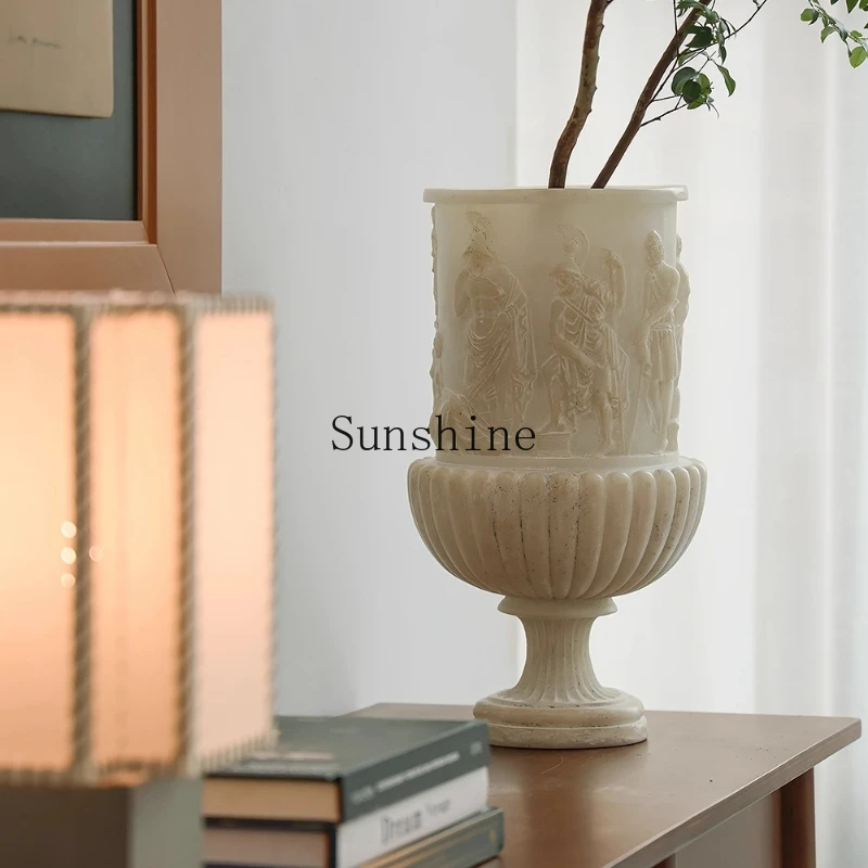 Medieval vase French character relief living room flower arrangement desktop ornament
Medieval vase French character relief living room flower arrangement desktop ornament