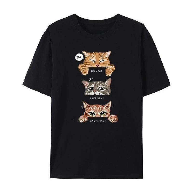 2025 Summer Trendy Fashion Round Neck T-shirt Cute Cat Men and Women Can Loose and Versatile Short Sleeves
2025 Summer Trendy Fashion Round Neck T-shirt Cute Cat Men and Women Can Loose and Versatile Short Sleeves