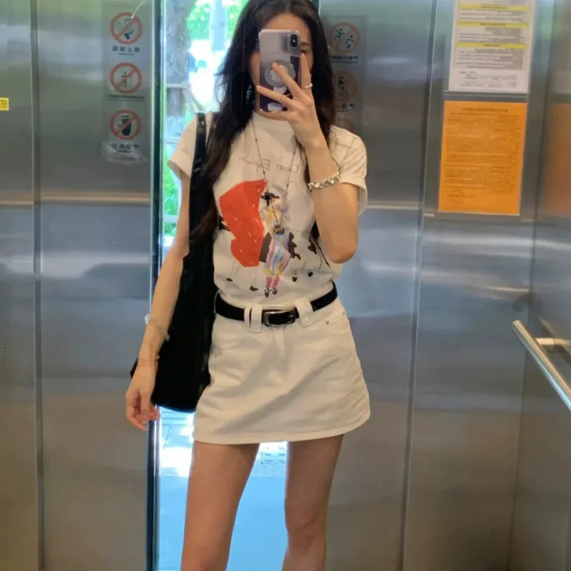White High Waist Denim Skirt Women's Summer 2026 New Anti-Light Small Size Casual Bodycon A-Line Skirt
White High Waist Denim Skirt Women's Summer 2026 New Anti-Light Small Size Casual Bodycon A-Line Skirt