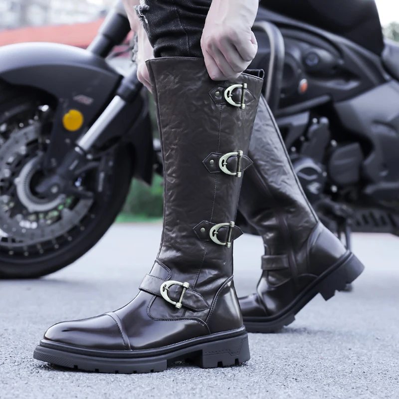 Мужские высокие мотоциклетные ботинки большого размера, черные, дизайнерские, из натуральной кожи, для повседневной носки, для ночных клубов, ковбойские, стильные, длинные ботинки
Мужские высокие мотоциклетные ботинки большого размера, черные, дизайнерские, из натуральной кожи, для повседневной носки, для ночных клубов, ковбойские, стильные, длинные ботинки