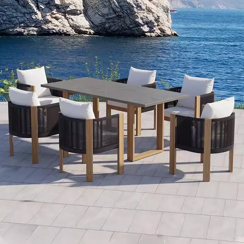 Outdoor courtyard villa garden anticorrosive teak model room B & B waterproof sunscreen leisure solid wood table furniture
Outdoor courtyard villa garden anticorrosive teak model room B & B waterproof sunscreen leisure solid wood table furniture