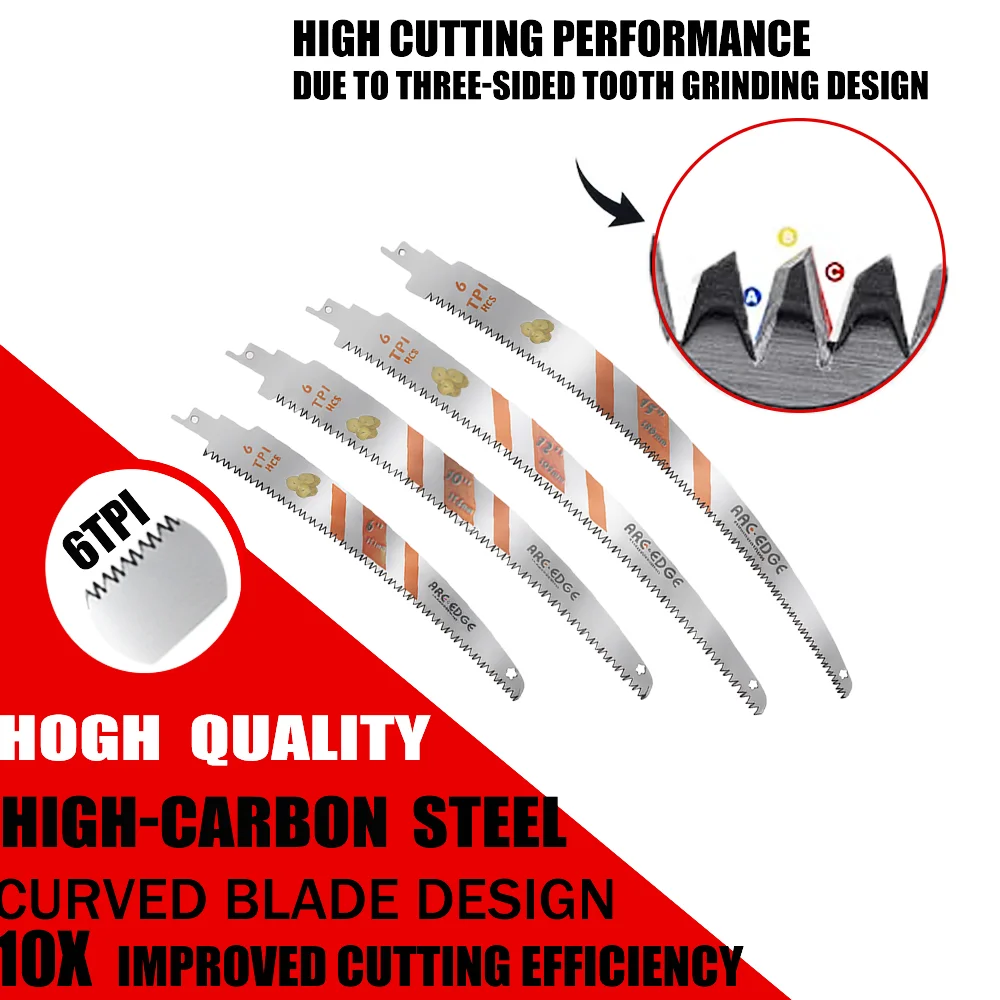3Pcs Japanese Teeth Reciprocating Saw Blades 6-10-12-15Inch 6Tpi Arc Edge Wood Pruning Saw Blades for Tree Trimming Wood Cutting
3Pcs Japanese Teeth Reciprocating Saw Blades 6-10-12-15Inch 6Tpi Arc Edge Wood Pruning Saw Blades for Tree Trimming Wood Cutting