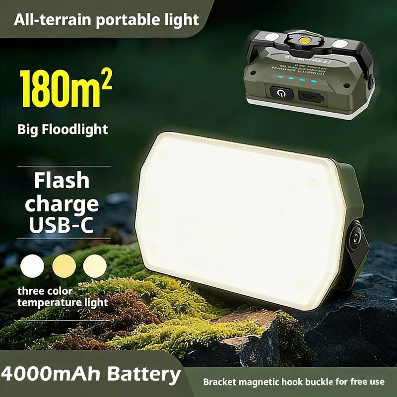 Portable Work Light 4000mAh Battery USB C Rechargeable Emergency Lamp with Magnetic 3 Colors Outdoor Waterproof Camping Lantern
Portable Work Light 4000mAh Battery USB C Rechargeable Emergency Lamp with Magnetic 3 Colors Outdoor Waterproof Camping Lantern