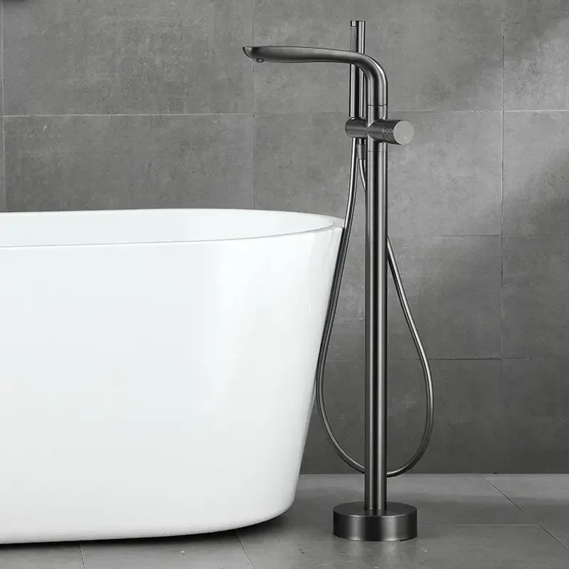 Floor Stand Faucets Brass Single Handle Bathtub Faucet Floor Mounted Shower Mixer Cold And Hot Water Shower Tap with Hand Spray
Floor Stand Faucets Brass Single Handle Bathtub Faucet Floor Mounted Shower Mixer Cold And Hot Water Shower Tap with Hand Spray