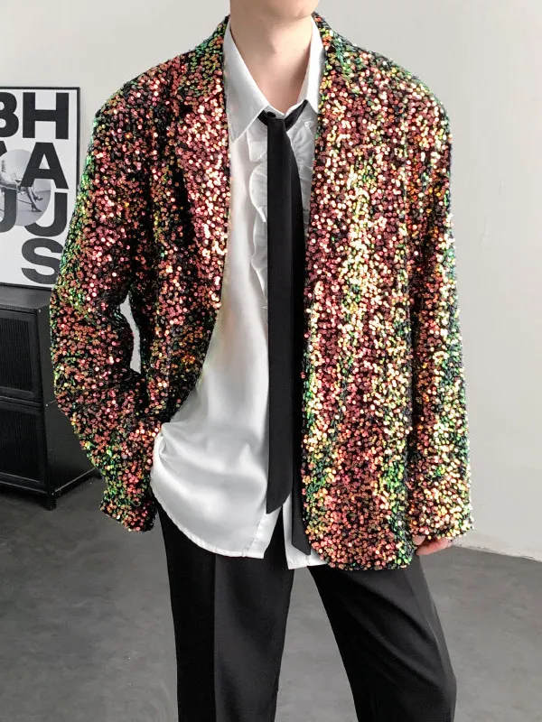 Мужской костюм с золотыми пайетками TANGZ STUDIO: Роскошный сценический костюм для ведущих, приталенный, из полиэстера, для весенне-осеннего сезона
Мужской костюм с золотыми пайетками TANGZ STUDIO: Роскошный сценический костюм для ведущих, приталенный, из полиэстера, для весенне-осеннего сезона