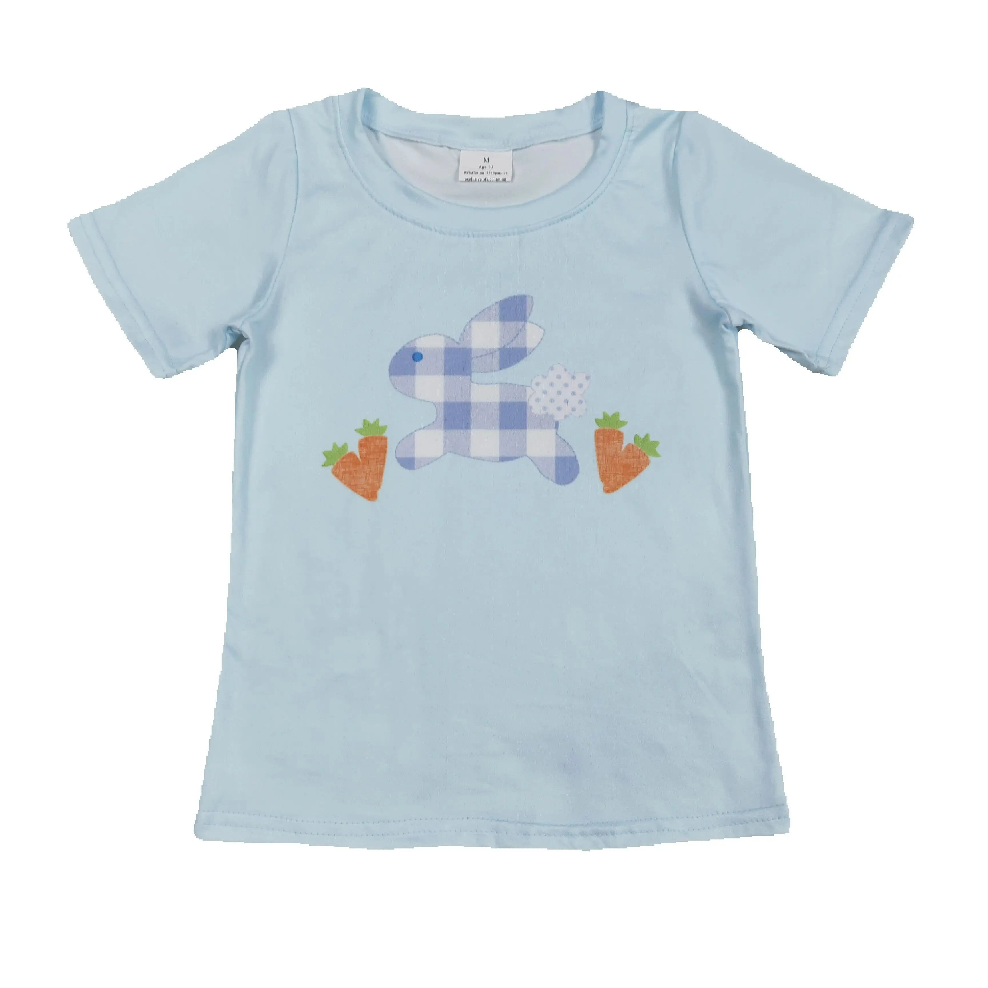 BT1166 Blue Short Sleeve Top Featuring Easter Rabbit And Carrot Design for Children's Easter Clothing Festival Theme Fashion
BT1166 Blue Short Sleeve Top Featuring Easter Rabbit And Carrot Design for Children's Easter Clothing Festival Theme Fashion