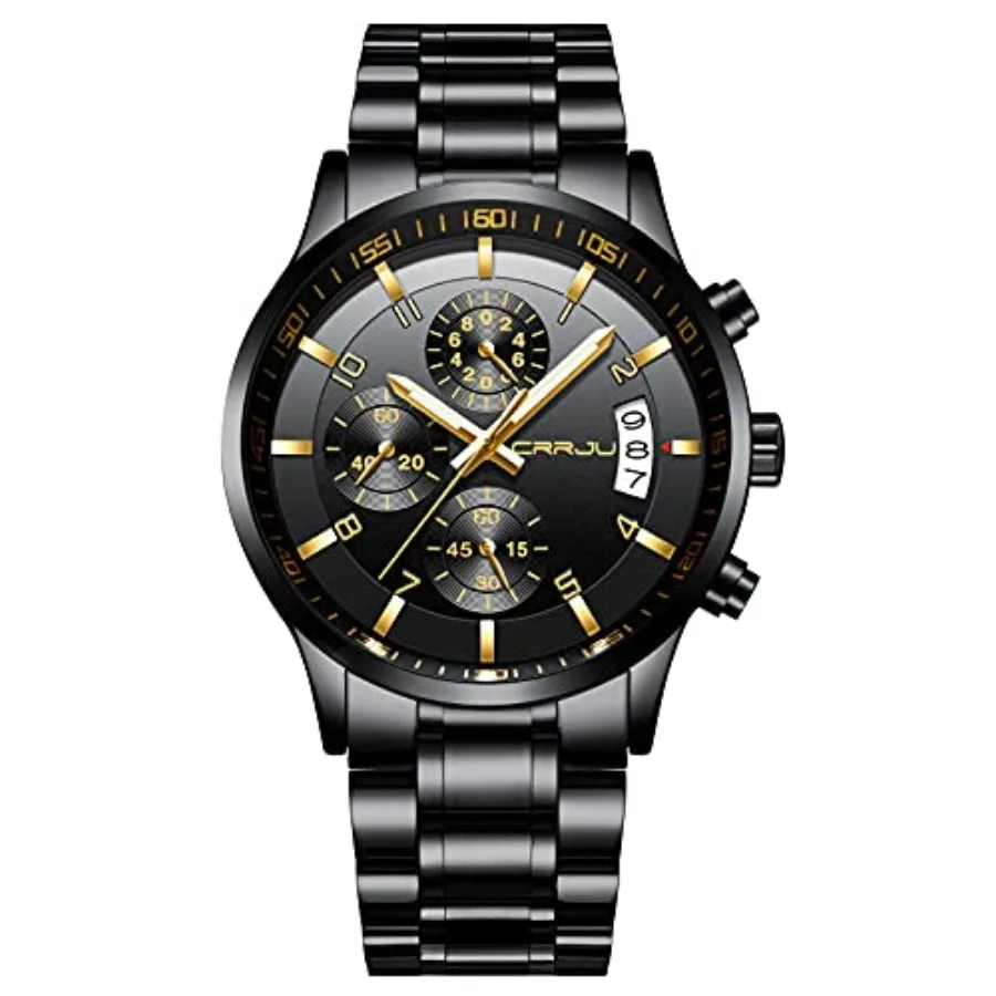 Men's Fashion Stainless Steel Watches Date Waterproof Chronograph Wristwatches, Steel Band Waterproof Quartz Watch for Men
Men's Fashion Stainless Steel Watches Date Waterproof Chronograph Wristwatches, Steel Band Waterproof Quartz Watch for Men