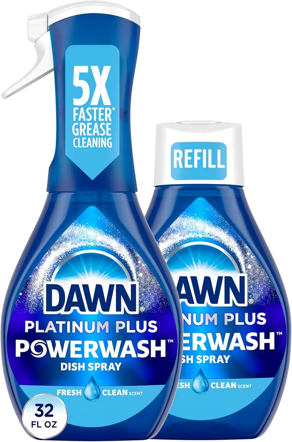 Powerwash Spray, Dish Soap, Dishwashing Liquid, Cleaning Supplies, Fresh, 1 Starter Kit + 1 Refill, 32 Fl Oz
Powerwash Spray, Dish Soap, Dishwashing Liquid, Cleaning Supplies, Fresh, 1 Starter Kit + 1 Refill, 32 Fl Oz