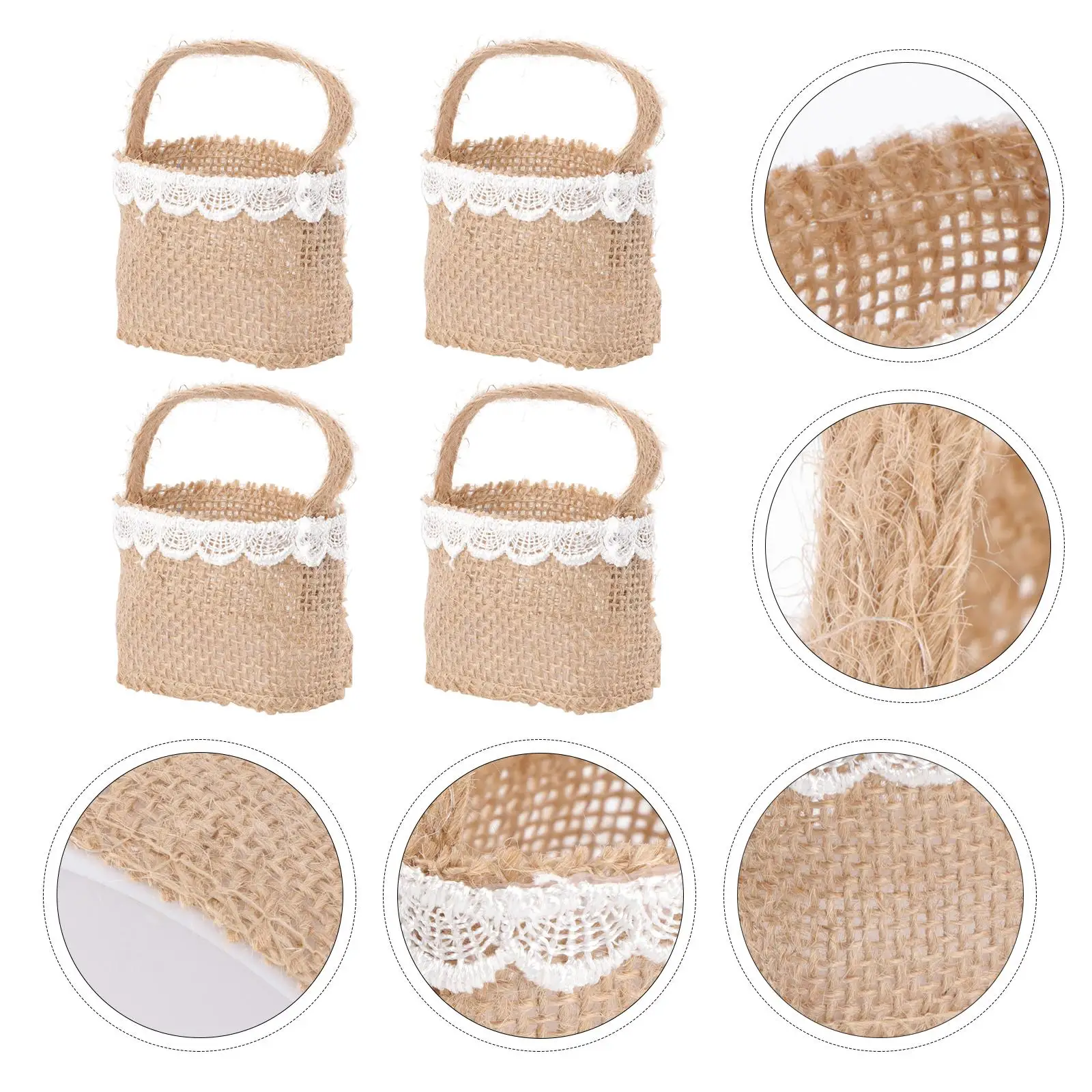Burlap Candy Bag 4 Pcs Scrapbook Women Flower Girl Basket Wicker Baskets Bags Storage Linen Wedding Banquet Gift
Burlap Candy Bag 4 Pcs Scrapbook Women Flower Girl Basket Wicker Baskets Bags Storage Linen Wedding Banquet Gift