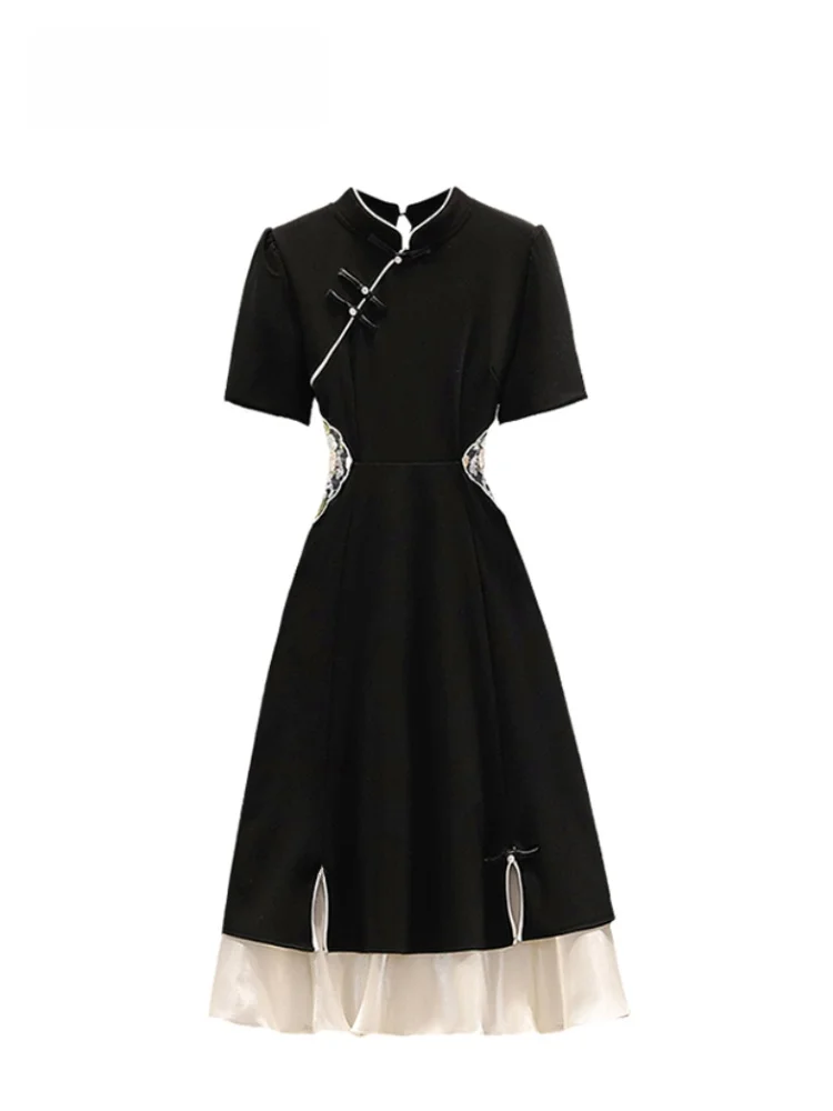 Fashionable Retro Short Sleeve Midi Dress Women's Summer Pear Shaped Body Belly Cover A-Line Dress Casual High Waist PVC Mate...
Fashionable Retro Short Sleeve Midi Dress Women's Summer Pear Shaped Body Belly Cover A-Line Dress Casual High Waist PVC Mate...