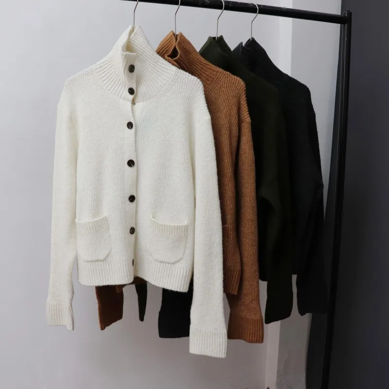Spring New Arrival Women's Knitted Open Cardigan Long Sleeve Loose Fit Vintage Style Stand Collar Lazy Fashion Outerwear
Spring New Arrival Women's Knitted Open Cardigan Long Sleeve Loose Fit Vintage Style Stand Collar Lazy Fashion Outerwear