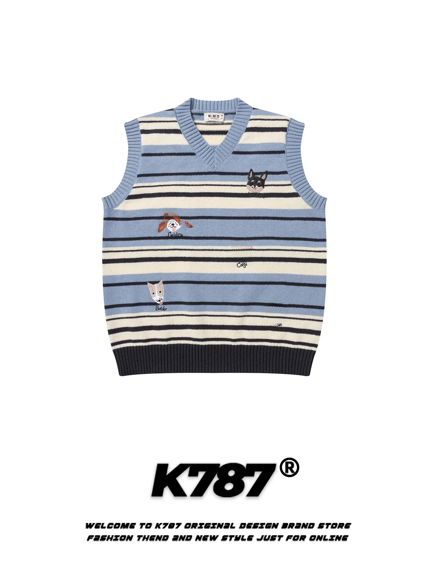 K787 American Retro Striped Color Blo V-ne Svel Knitted Sweater Men Women Loose Lazy Vest Tank Top Women's Faion
K787 American Retro Striped Color Blo V-ne Svel Knitted Sweater Men Women Loose Lazy Vest Tank Top Women's Faion