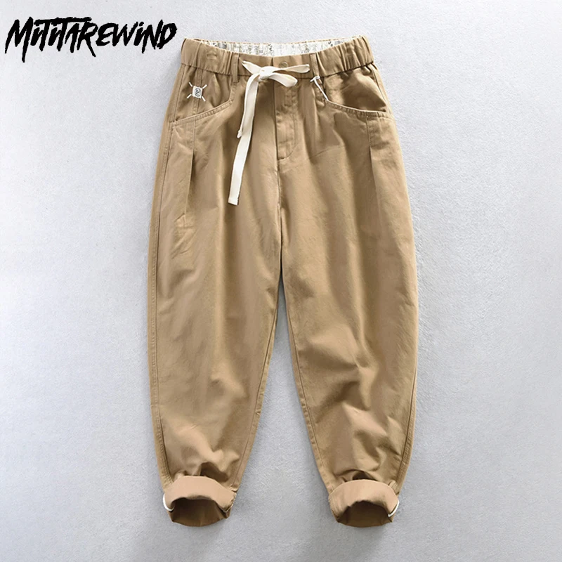 Japanese Style Cargo Pants Men Spring Casual Pure Cotton Pants Drawstring Elastic Waist Trousers Fashion Loose Khaki Pants Youth
Japanese Style Cargo Pants Men Spring Casual Pure Cotton Pants Drawstring Elastic Waist Trousers Fashion Loose Khaki Pants Youth