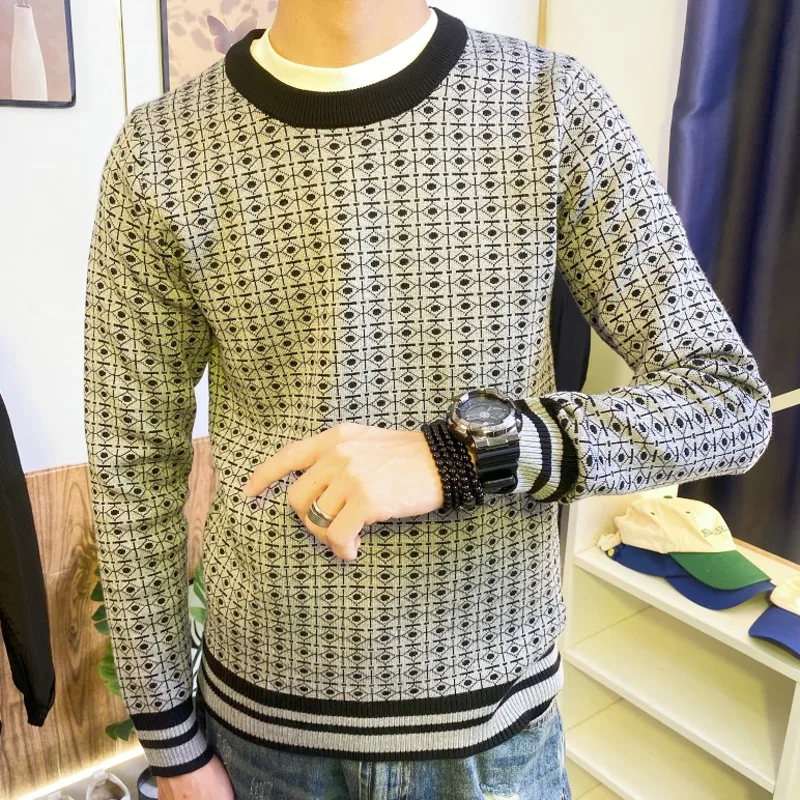 Sweater For Men Knitted Crew Neck Sweater Korean Geometric Contrasting Print All Over Sweater Mens Pullover Sweater Pull Homme
Sweater For Men Knitted Crew Neck Sweater Korean Geometric Contrasting Print All Over Sweater Mens Pullover Sweater Pull Homme