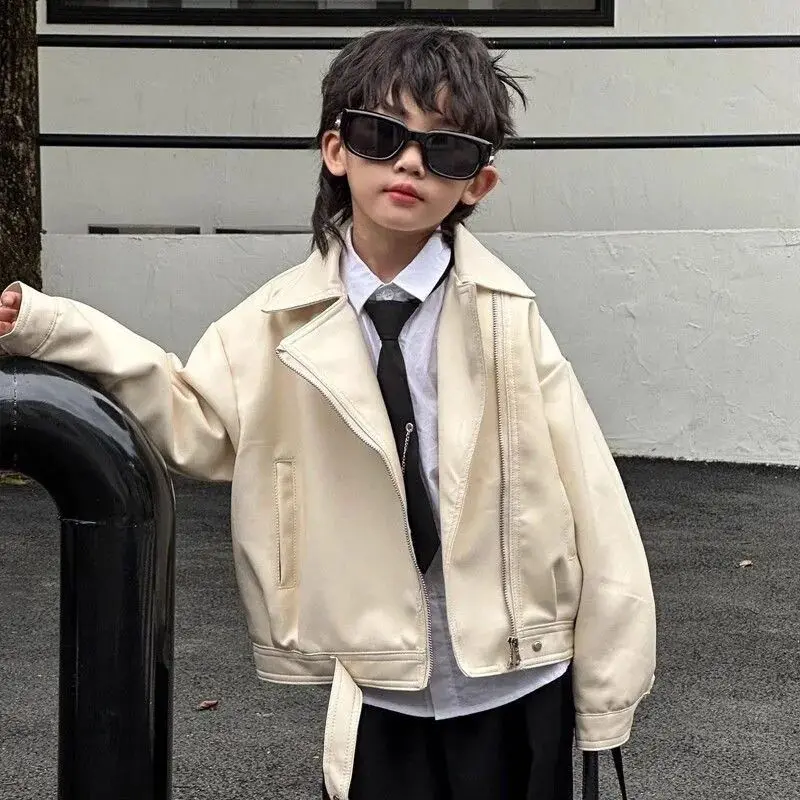Girl Boys' Leather Jacket Children's Coat PU Jacket Children's Clothing Cartoon Zipper Leather Jacket Kids Top
Girl Boys' Leather Jacket Children's Coat PU Jacket Children's Clothing Cartoon Zipper Leather Jacket Kids Top