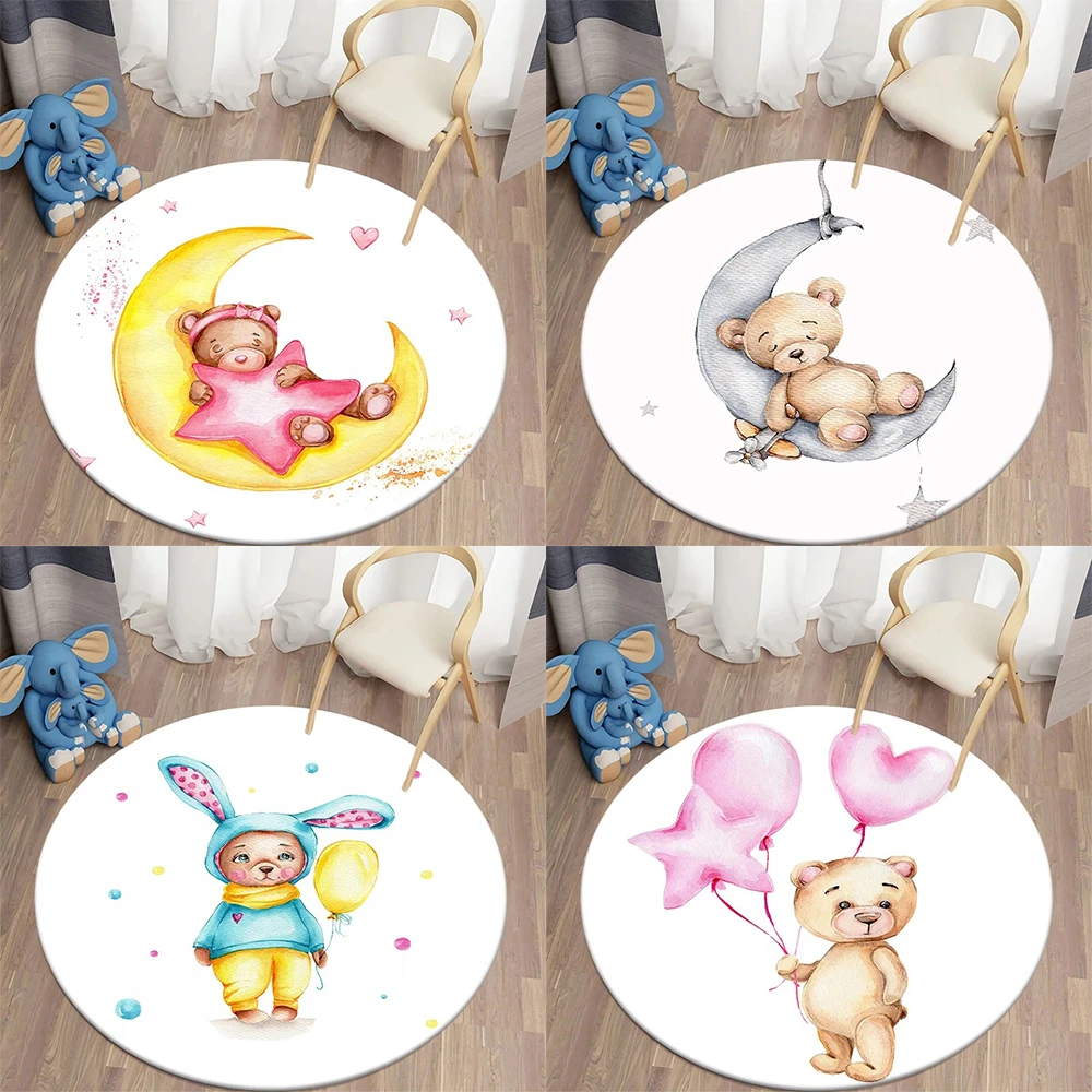 Cartoon bear print carpet kawaii round carpet living room anti-slip mat home decoration bedroom bathroom floor mat
Cartoon bear print carpet kawaii round carpet living room anti-slip mat home decoration bedroom bathroom floor mat