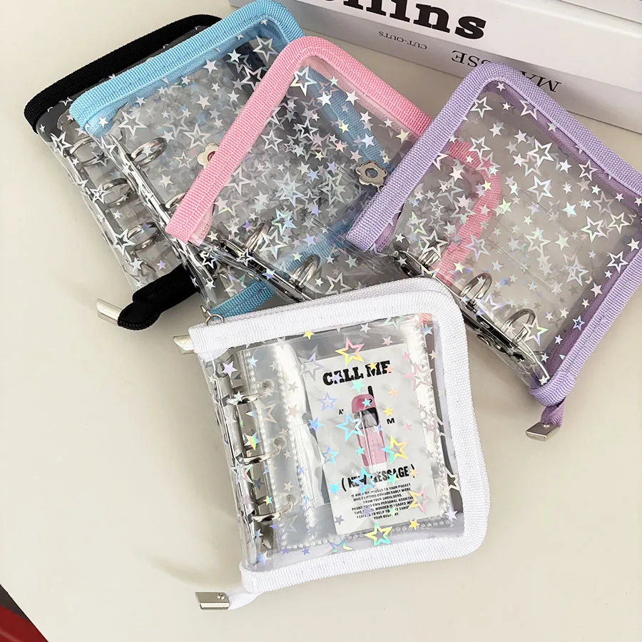Mini 3 Holes Laser Stars Binder Cover, Metal Zipper DIY Collect Book, 20pcs Sleeves For 3 Inch Postcards, Idol Kpop Cards
Mini 3 Holes Laser Stars Binder Cover, Metal Zipper DIY Collect Book, 20pcs Sleeves For 3 Inch Postcards, Idol Kpop Cards