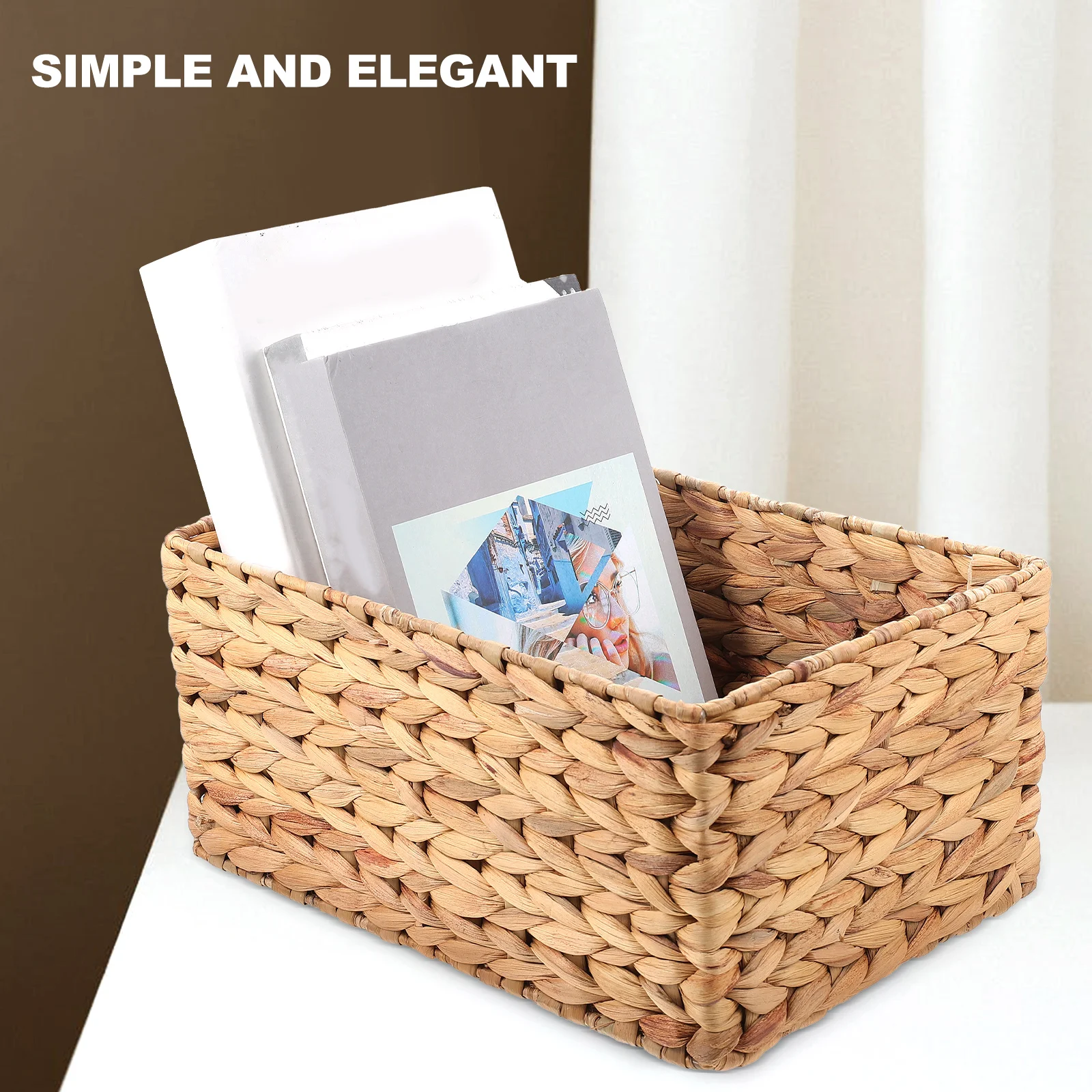 Farmhouse Wicker Storage Baskets Rectangular Hyacinth Toilet Paper Organizer Basket Household Decorative Shelf Bins Woven
Farmhouse Wicker Storage Baskets Rectangular Hyacinth Toilet Paper Organizer Basket Household Decorative Shelf Bins Woven