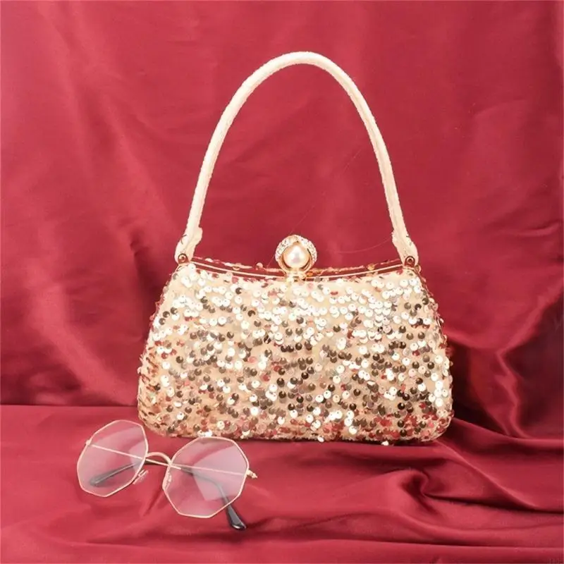 340D All-matching Sequins Handbag Glitter Evening Clutch Bag Wedding Purse Shiny Banquet Bag Fashion Shoulder Bag for Women
340D All-matching Sequins Handbag Glitter Evening Clutch Bag Wedding Purse Shiny Banquet Bag Fashion Shoulder Bag for Women