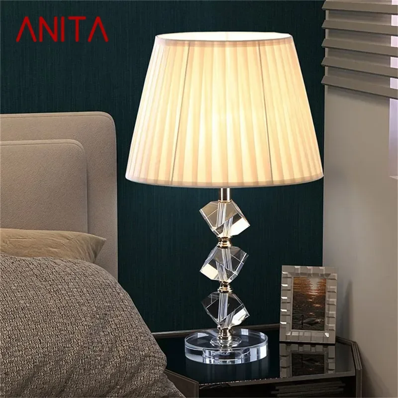 ANITA Modern Luxury Crystal Table Lamp LED Fashion Art Living Room Bedroom Study Villa Hotel Home Decoration Light
ANITA Modern Luxury Crystal Table Lamp LED Fashion Art Living Room Bedroom Study Villa Hotel Home Decoration Light