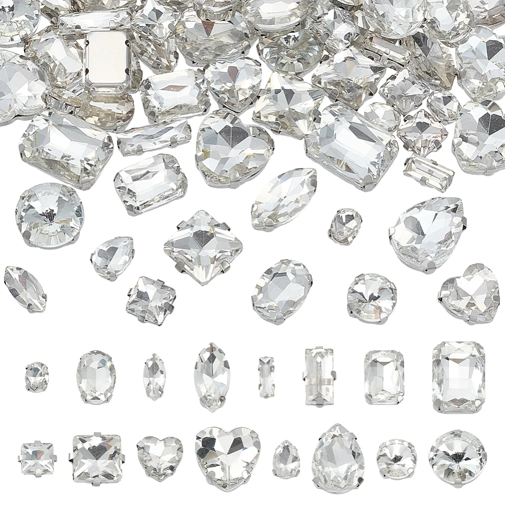 Sew on Rhinestone Glass Rhinestone with 201 Stainless Steel Setting Garment Accessories Mixed Shapes 8~18x6~16x4.5~8mm
Sew on Rhinestone Glass Rhinestone with 201 Stainless Steel Setting Garment Accessories Mixed Shapes 8~18x6~16x4.5~8mm