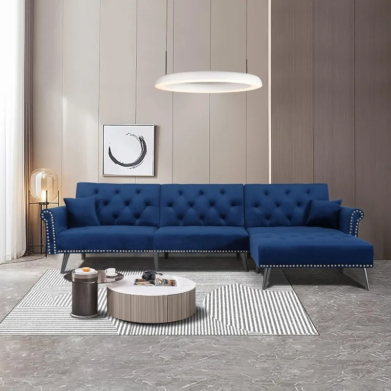 L-Shaped Sectional Sofas,Modern Velvet Upholstered Couch With Convertible Chair, Removable Seat And Back Cover For Home, Office
L-Shaped Sectional Sofas,Modern Velvet Upholstered Couch With Convertible Chair, Removable Seat And Back Cover For Home, Office