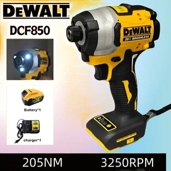 DEWALT DCF850 임팩트 드라이버 전기 드라이버, 20V 리튬 배터리, 브러시리스 배터리 스크루드라이버, 높은 토크 도구