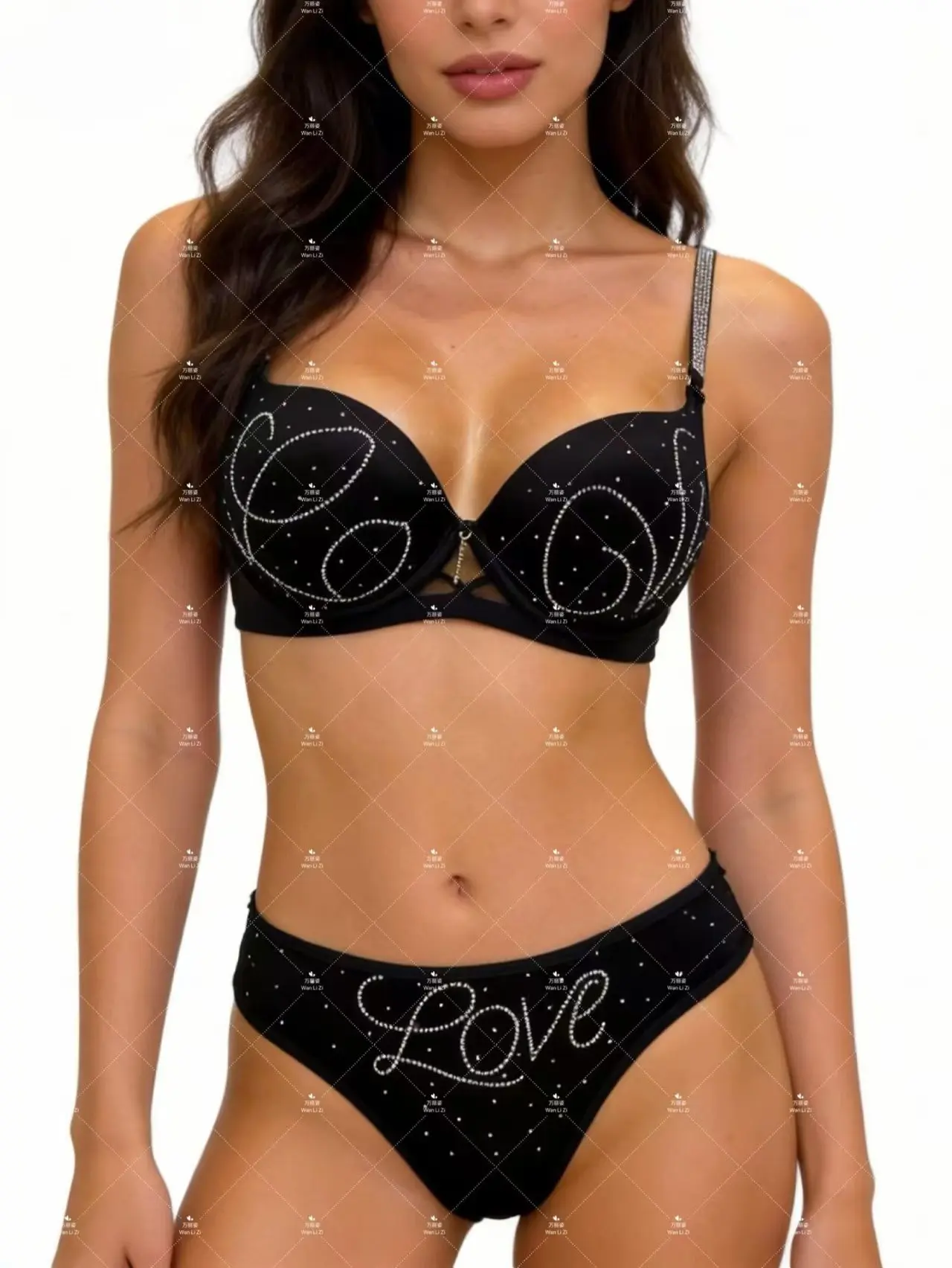 Rhinestone Sexy Bra And Panty Set Women's Bralette Underwear Fashion Gathered Lingerie Brassiere Girls' Set
Rhinestone Sexy Bra And Panty Set Women's Bralette Underwear Fashion Gathered Lingerie Brassiere Girls' Set