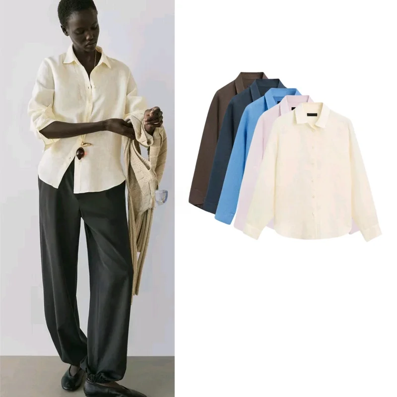 Новинка весенней коллекции: женская рубашка в американском стиле для повседневной носки, с длинным рукавом, однотонная, с воротником и одной пуговицей, из чистого полиэстера.
Новинка весенней коллекции: женская рубашка в американском стиле для повседневной носки, с длинным рукавом, однотонная, с воротником и одной пуговицей, из чистого полиэстера.