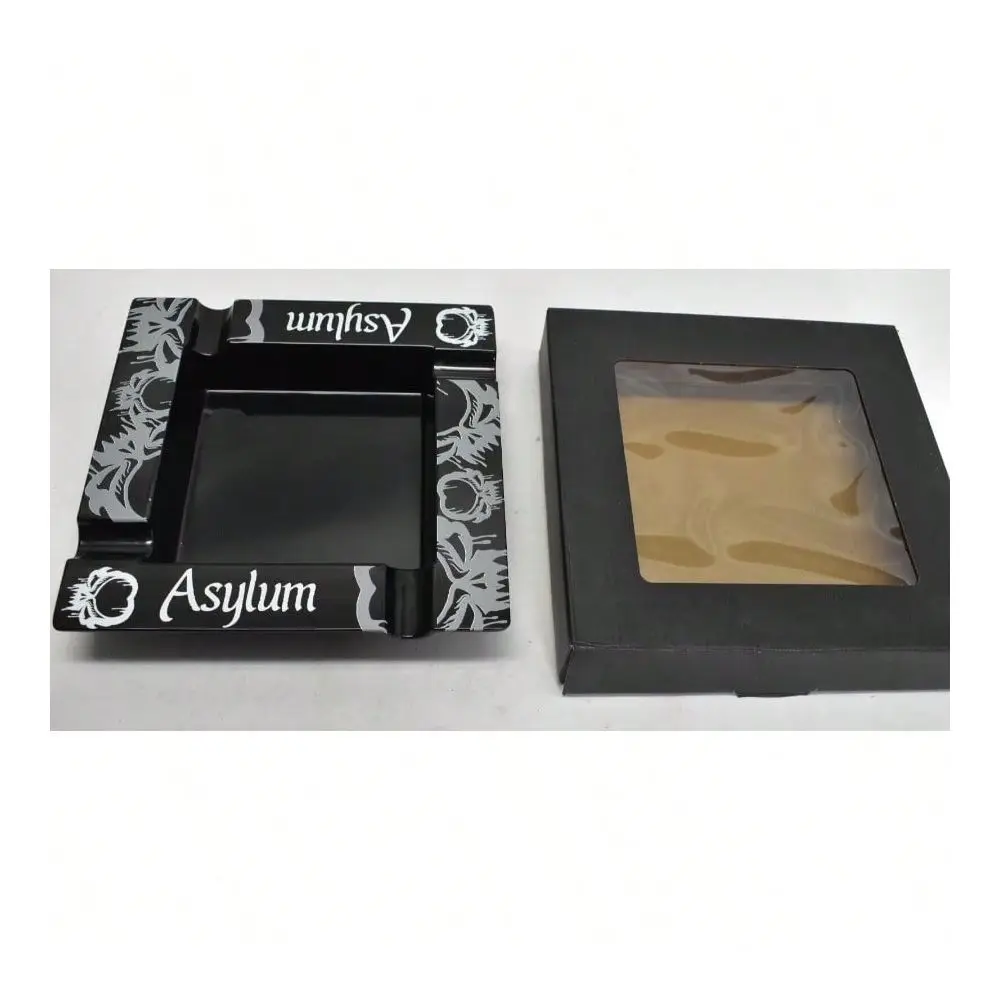 Cigar Ashtray Thick Heavy Duty Melaramie Black 9.25and034 Square 4 Slot Tray
Cigar Ashtray Thick Heavy Duty Melaramie Black 9.25and034 Square 4 Slot Tray