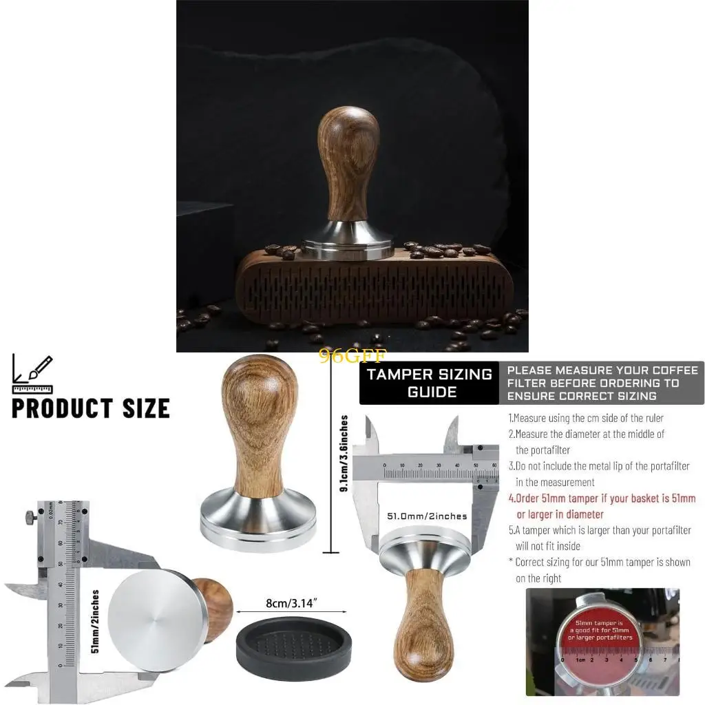 96GF Stainless Steel Espresso Tamper Silicone Coffee Tamper Mat Gift for Coffee Lover
96GF Stainless Steel Espresso Tamper Silicone Coffee Tamper Mat Gift for Coffee Lover