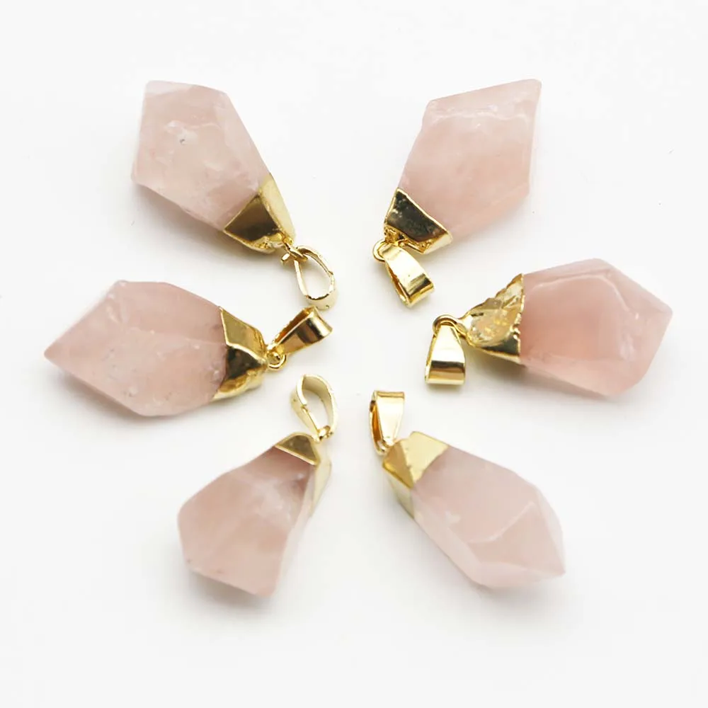 Natural Stone Rose Quartz Gold Plated Irregular Necklace Pendants Charms Fashion Jewelry Makeing Accessories Gift Wholesale 8Pcs
Natural Stone Rose Quartz Gold Plated Irregular Necklace Pendants Charms Fashion Jewelry Makeing Accessories Gift Wholesale 8Pcs