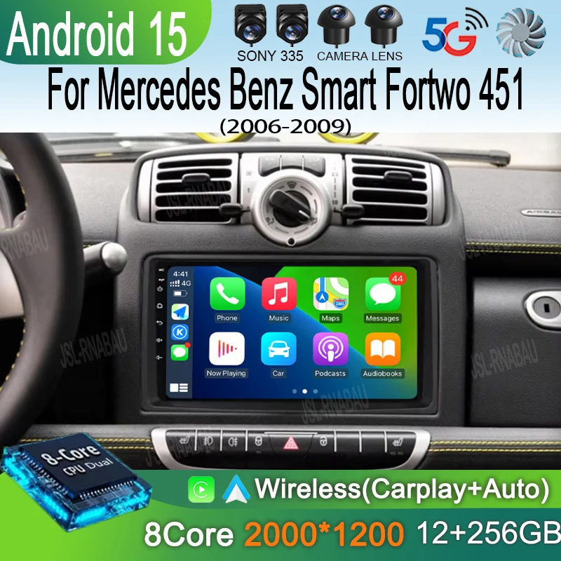 Android 15 For Mercedes Benz Smart Fortwo 451 2006 2007 2008 2009 Car Radio GPS Carplay Multimedia Player Navigation Stereo Auto
Android 15 For Mercedes Benz Smart Fortwo 451 2006 2007 2008 2009 Car Radio GPS Carplay Multimedia Player Navigation Stereo Auto