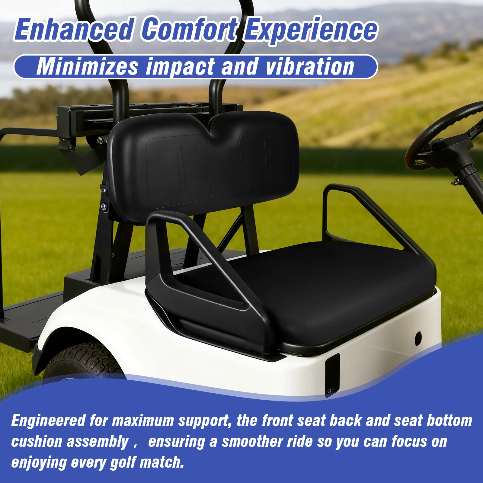 Replacement Cushion Front Seat Back and Seat Bottom Cushion Assembly Golf Cart Front Cushion Set for EZGO Medalist TXT 1994-2013
Replacement Cushion Front Seat Back and Seat Bottom Cushion Assembly Golf Cart Front Cushion Set for EZGO Medalist TXT 1994-2013