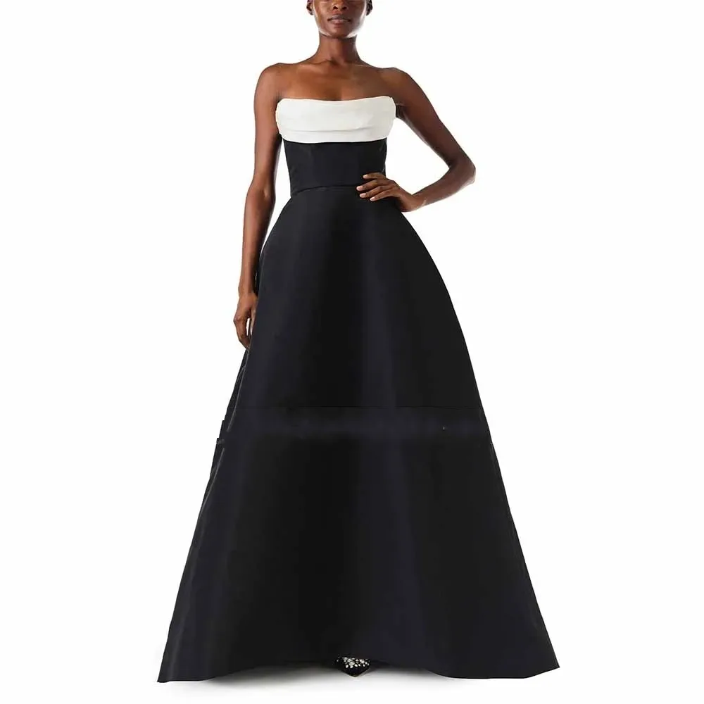 2026 Elegat White Black Evening Formal Dress Strapless A Line Sleeveless Satin Floor Length Christmas Prom Pageant Party Gowns
2026 Elegat White Black Evening Formal Dress Strapless A Line Sleeveless Satin Floor Length Christmas Prom Pageant Party Gowns