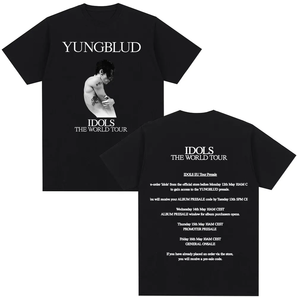 Yungblud IDOLS The World Tour 2025 T Shirt Men's Women Hip Hop Short Sleeve T-shirts Oversized Casual Cotton T-shirt Streetwear
Yungblud IDOLS The World Tour 2025 T Shirt Men's Women Hip Hop Short Sleeve T-shirts Oversized Casual Cotton T-shirt Streetwear