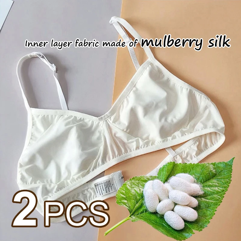 Нижнее белье из 2 шт., внутренний слой шелковицы, тонкий бюстгальтер без губки, без косточек, бесшовный, минималистичный, однотонный, здоровый, приятный для кожи
Нижнее белье из 2 шт., внутренний слой шелковицы, тонкий бюстгальтер без губки, без косточек, бесшовный, минималистичный, однотонный, здоровый, приятный для кожи