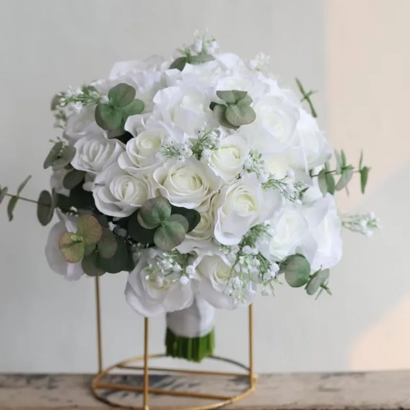 PEORCHID Artificial White Bridal Bouquet Flowers Real Touch Roses Greenery Spring Summer Roses & Baby's Breath Wedding Bouquets
PEORCHID Artificial White Bridal Bouquet Flowers Real Touch Roses Greenery Spring Summer Roses & Baby's Breath Wedding Bouquets