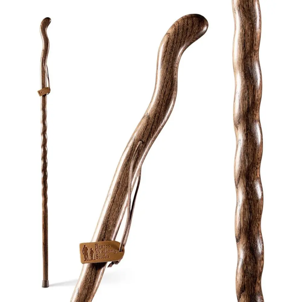 Handcrafted Ergonomic Wooden Walking Stick in Eucalyptus Oak for Men and Women, Made in USA
Handcrafted Ergonomic Wooden Walking Stick in Eucalyptus Oak for Men and Women, Made in USA