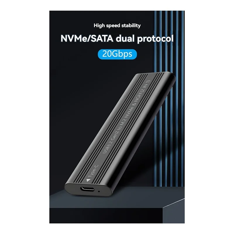 Superior-M.2 SATA NVME SSD Enclosure Tool-Free USB3.2 Type C 20Gbps External Solid State Enclosure Adapter For 2280/2260/2242/2
Superior-M.2 SATA NVME SSD Enclosure Tool-Free USB3.2 Type C 20Gbps External Solid State Enclosure Adapter For 2280/2260/2242/2