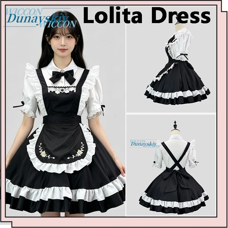 Lolita Dress Kawaii Embroidered With Ruffles Cute Maid Outfit For Women Anime Maid Cosplay Costume For Party Stage Show
Lolita Dress Kawaii Embroidered With Ruffles Cute Maid Outfit For Women Anime Maid Cosplay Costume For Party Stage Show