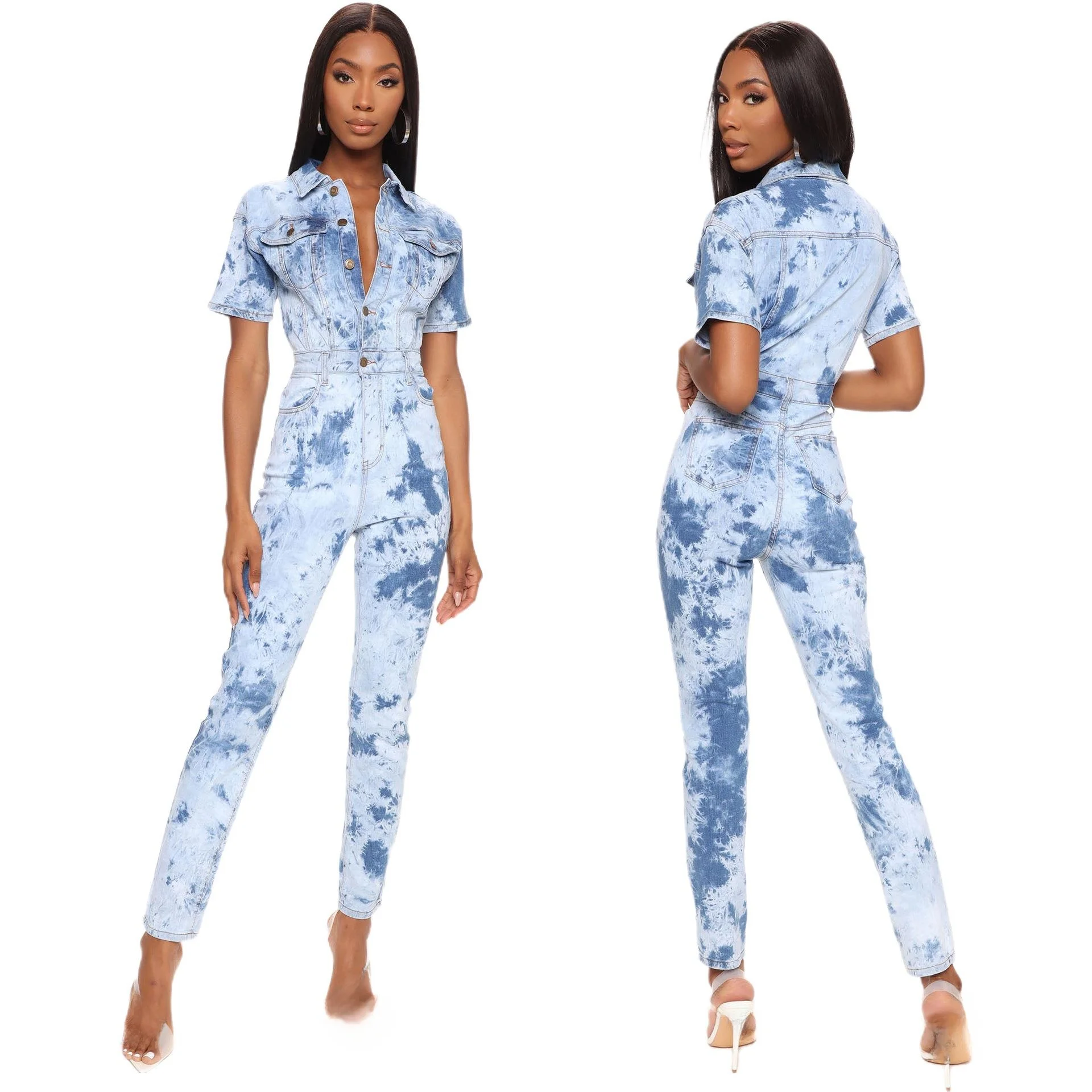 Washed Denim Jumpsuit High Waist mid Stretch Blue Water Tied Flower Float Design Ladies Fashion High Street Style Jeanswear
Washed Denim Jumpsuit High Waist mid Stretch Blue Water Tied Flower Float Design Ladies Fashion High Street Style Jeanswear