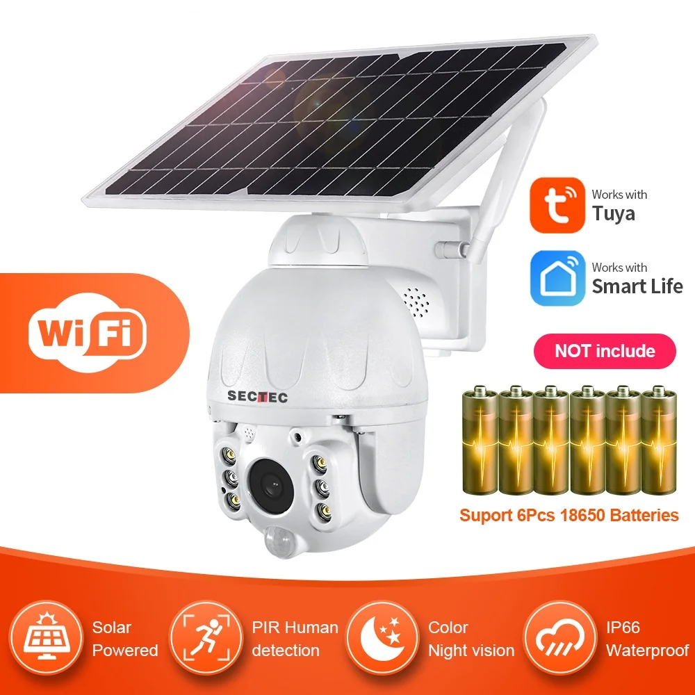 Tuya WiFi Solar Camera 1080P Battery Power Outdoor Smart CCTV Security Video Surveillance WiFi IP66 Waterproof Two Way Audio Cam
Tuya WiFi Solar Camera 1080P Battery Power Outdoor Smart CCTV Security Video Surveillance WiFi IP66 Waterproof Two Way Audio Cam